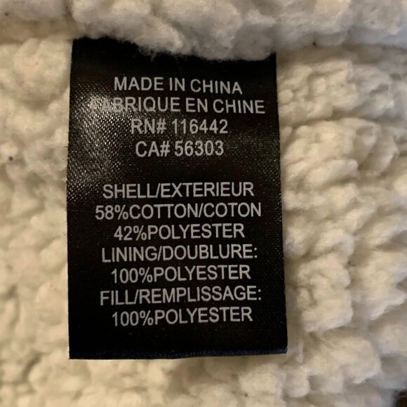 Empyre Men's Plaid Sherpa Lined Cotton Button Up Long Sleeve Shacket Size M - Picture 8 of 12